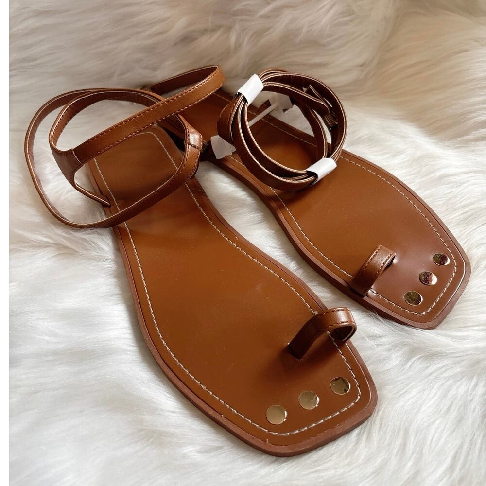 INC NWOB Tan Remmie Strappy Square Toe Sandals Size 9.5 - Picture 2 of 5